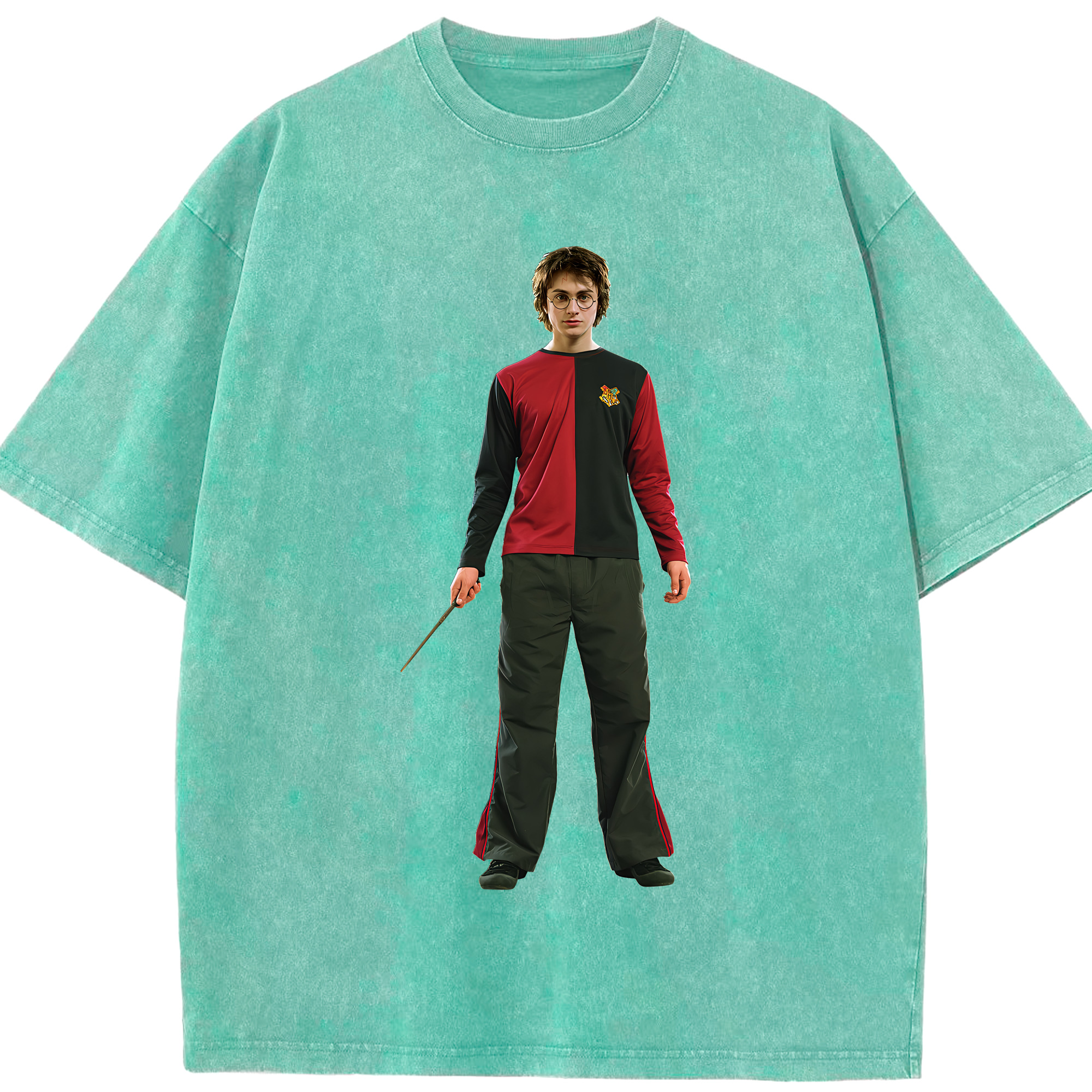 （画像用） Harry Potter ハリー・ポッターシリーズ 綿100% ヴィンテージ風 半袖Tシャツ（フロントプリント）